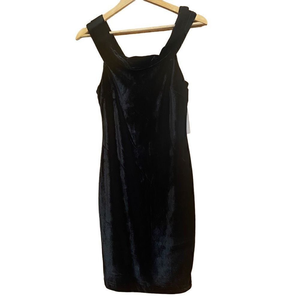 BCBGeneration velvet cowl neck sleeveless sheath dress black new